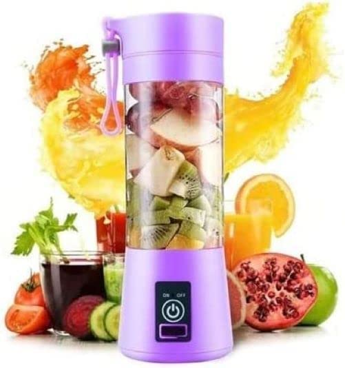 Portable USB Rechargeable Blender Juicer Cup – Mini Smoothie Maker for Fruits, Vegetables & Ice Crushing, Personal Travel Blender (Random Color)