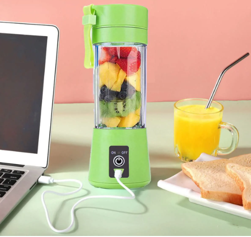 Portable USB Rechargeable Blender Juicer Cup – Mini Smoothie Maker for Fruits, Vegetables & Ice Crushing, Personal Travel Blender (Random Color)