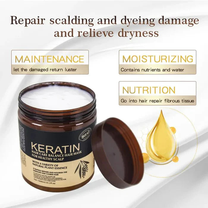 Keratin Hair Mask Treatment 500ml | Deep Repair Hair Care Mask for Healthy Scalp & Damaged Hair | Sealed Pack