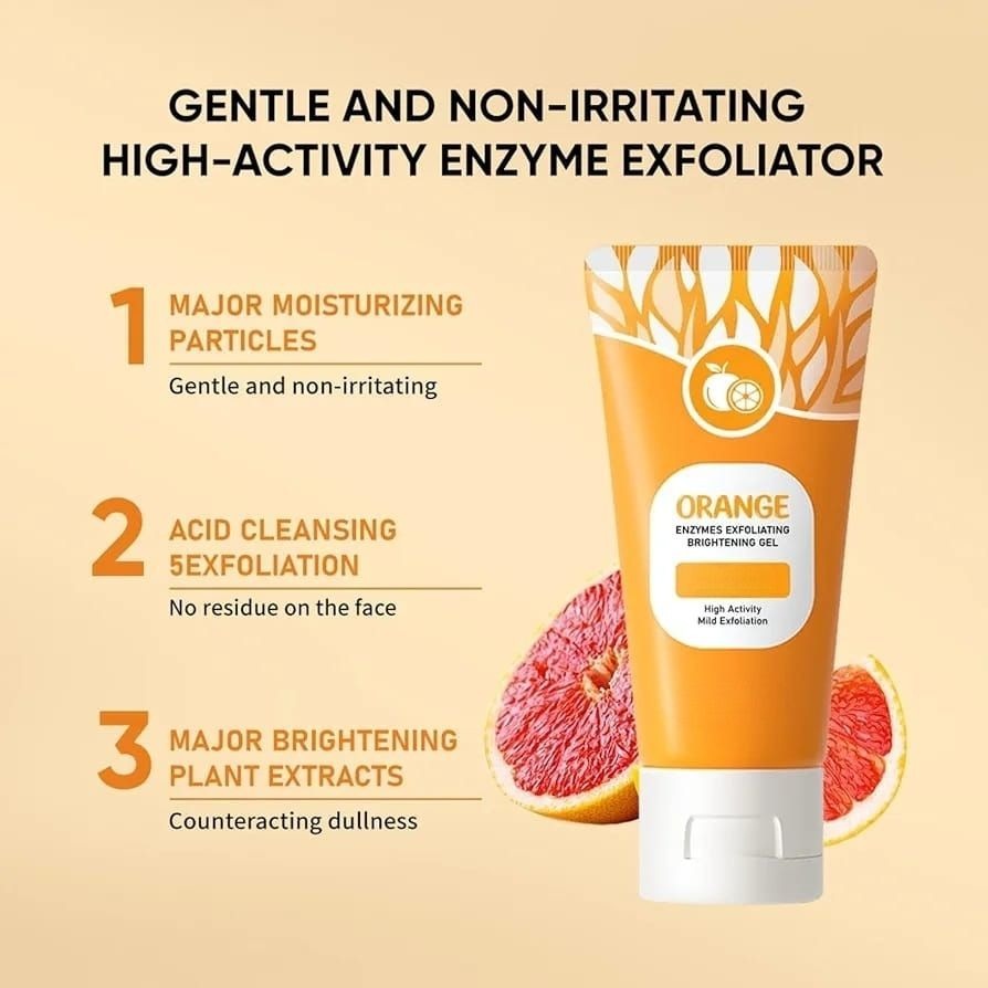 Orange Enzyme Exfoliating Gel – Skin Brightening, Deep Cleansing & Dead Skin Remover (100g)