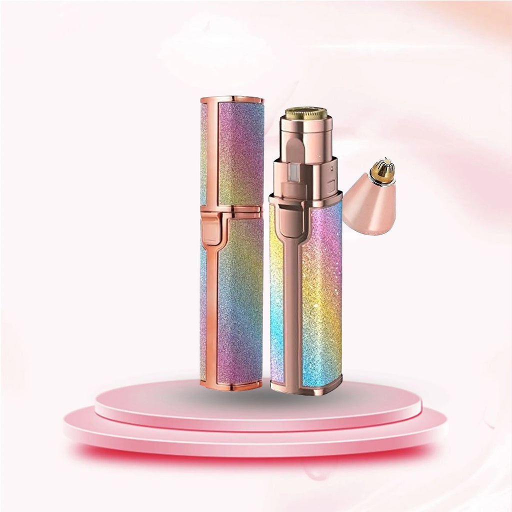 2-in-1 Flawless Eyebrow Trimmer for Women – USB Rechargeable Facial Hair Remover & Upper Lip Trimmer with Cleaning Brush