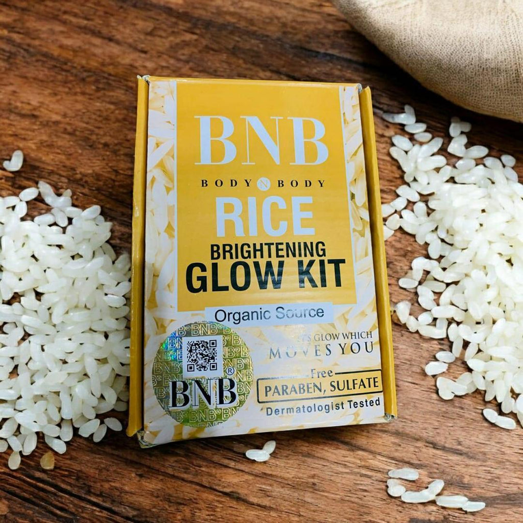 BNB Body & Body Rice Brightening Glow Kit 3-in-1 | Korean Glass Skin Care Kit for Bright & Healthy Skin