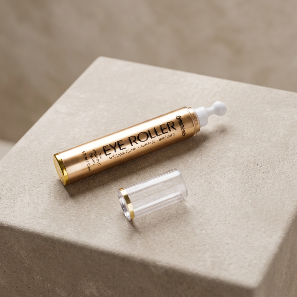 Anti-Dark Circle Eye Roller 5ml Premium Gold Tube – Under Eye Serum for Dark Circles, Puffiness & Fine Lines