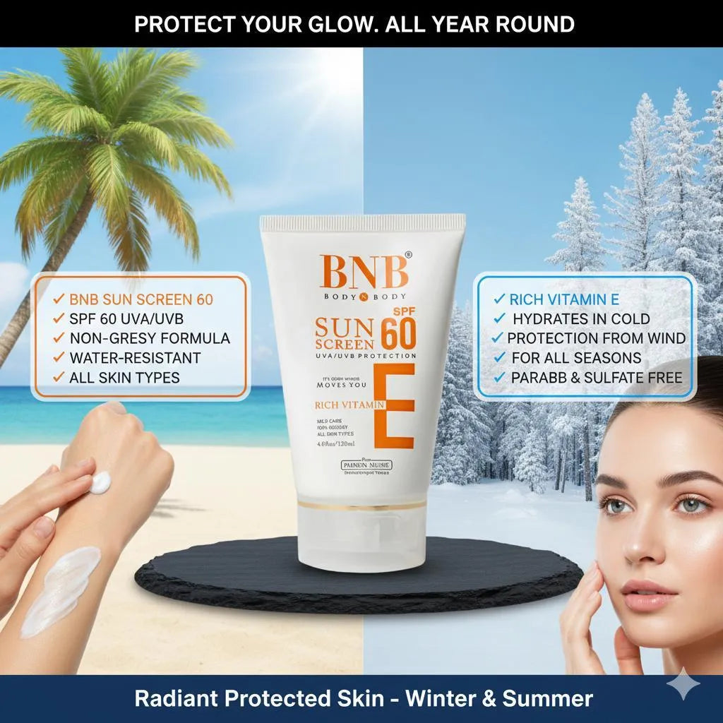 BNB Sunscreen SPF 60 PA+++ | Non-Greasy UV Protection for All Skin Types