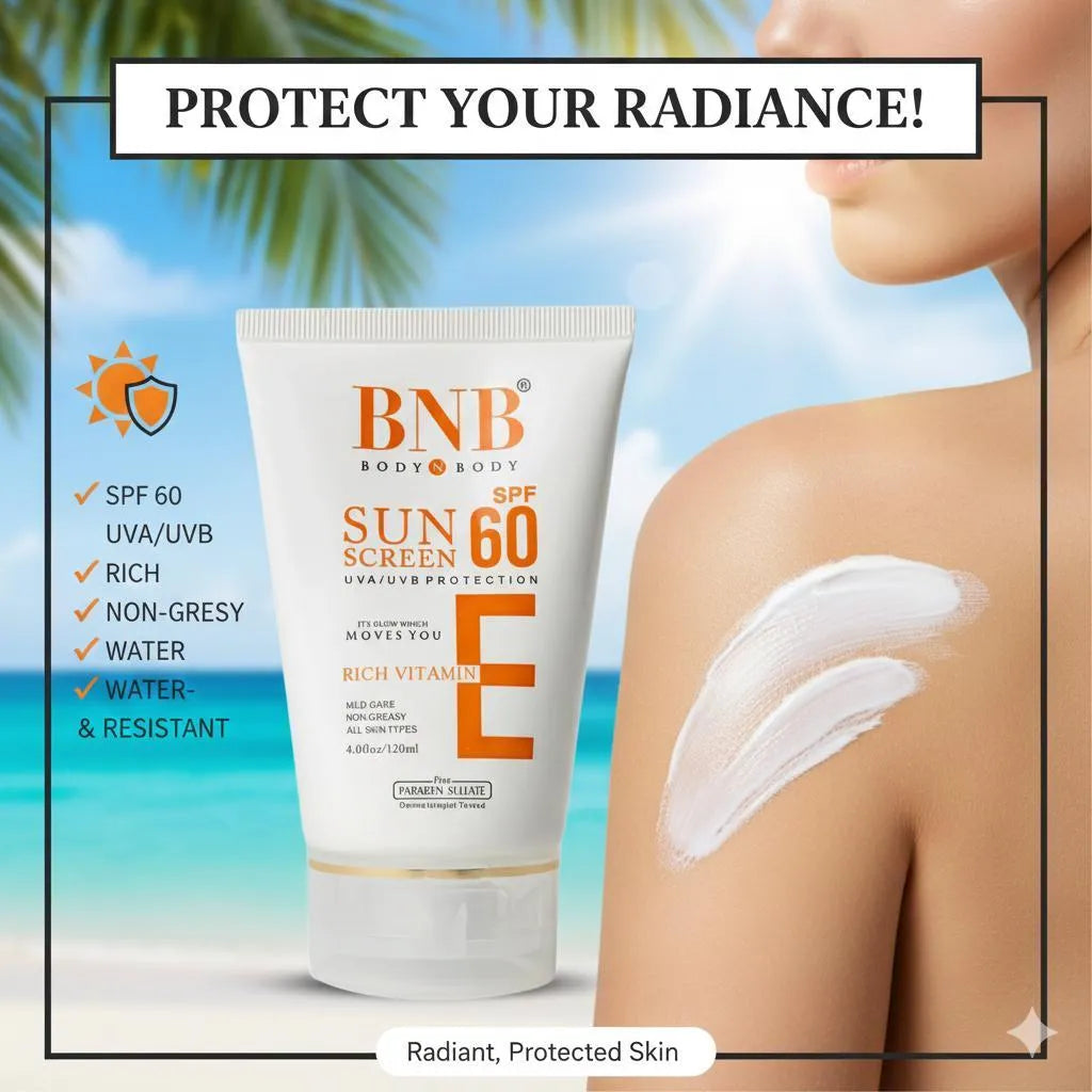 BNB Sunscreen SPF 60 PA+++ | Non-Greasy UV Protection for All Skin Types