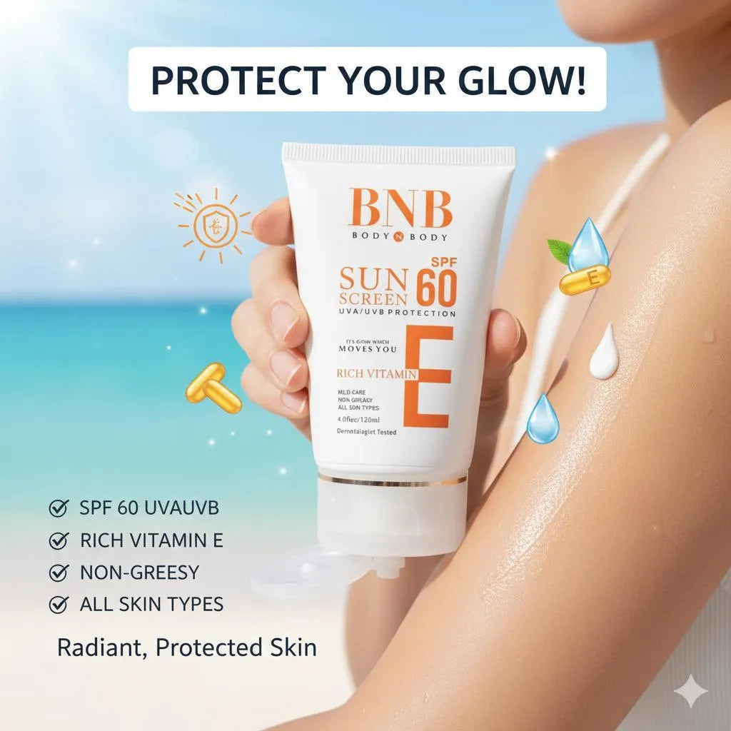 BNB Sunscreen SPF 60 PA+++ | Non-Greasy UV Protection for All Skin Types